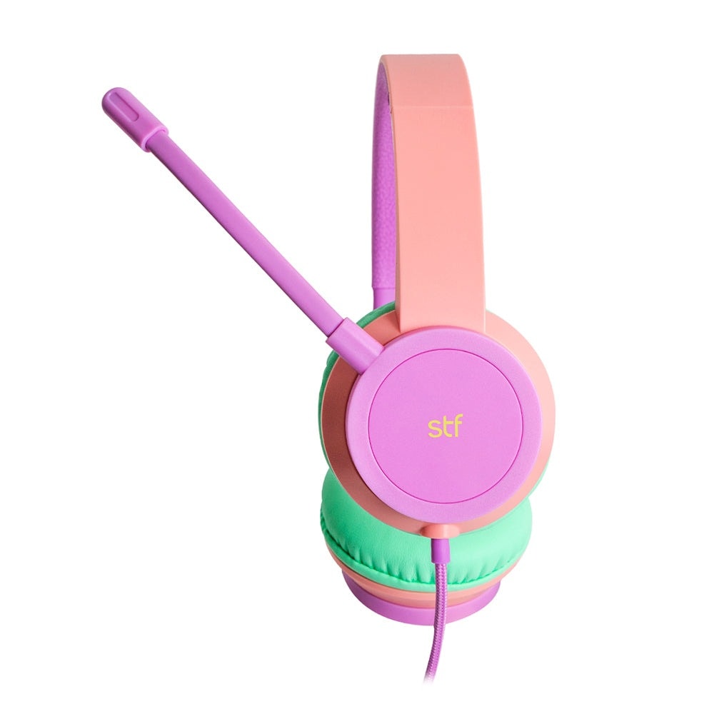 Audífono Alámbrico On-ear STF VIVA! Para computadora, Micrófono, Rosa — imagen 4