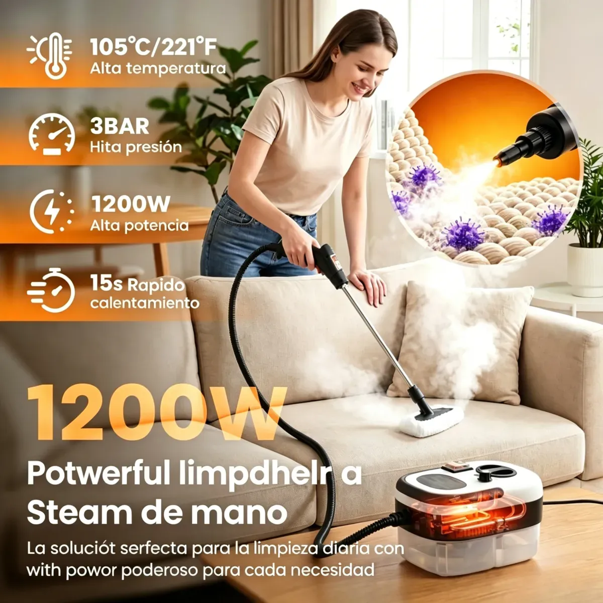 Limpiador Portátil de Vapor — imagen 5
