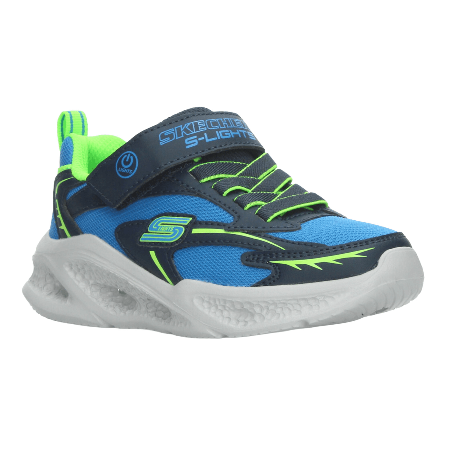Tenis Skechers S-Lights Niño Azul Deportivo Luz Led Infantil T17-22 — imagen 3