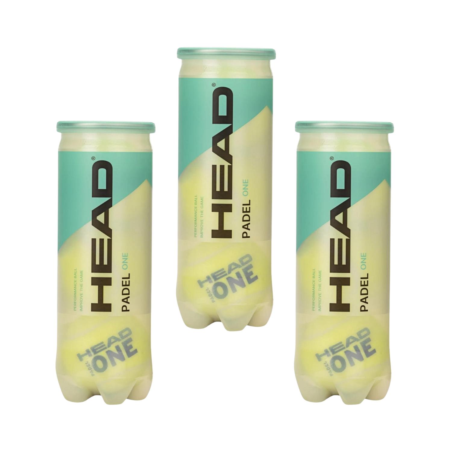 Head Pelotas De Pádel Head Padel One Pack De 3 Botes Color Amarillo Profesional Duradera — imagen 1