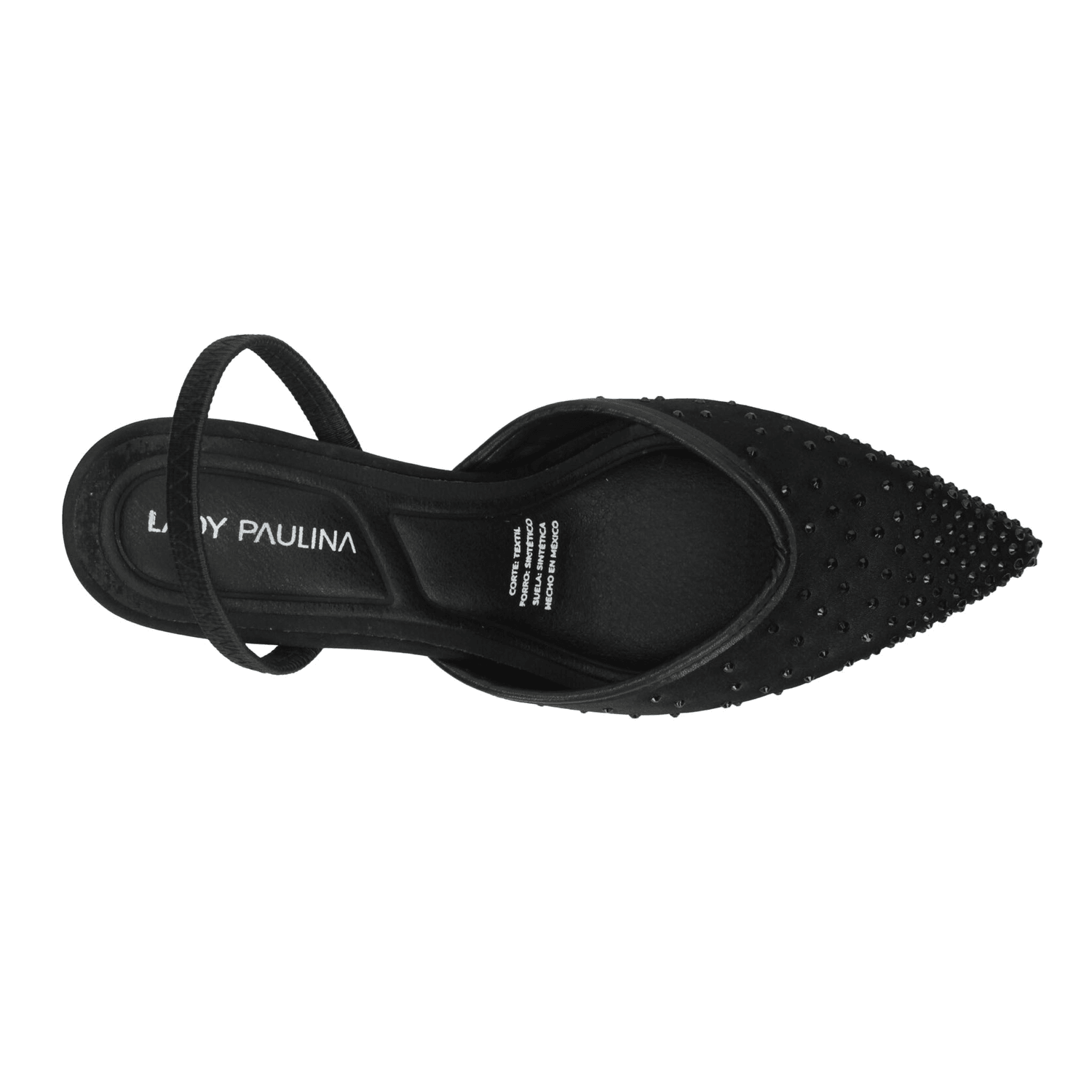 Zapatillas Paulina Dama Casual Punta Slingback Mujer Negra — imagen 8