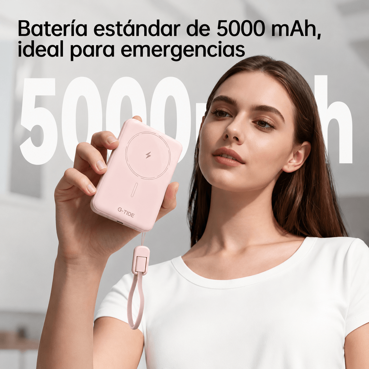 G-tide Slim01 Power bank Ultradelgada, 5000 mAh, carga rápida, carga inalámbrica — imagen 9