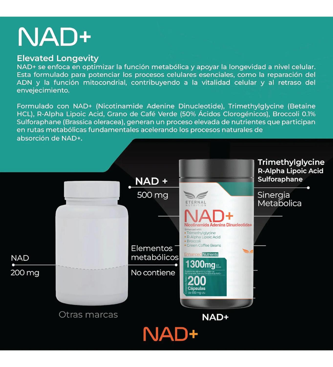 Essentials: NAD+ Puro con TMG y Ácido Alfa Lipoico, Trimetilglicina + NMN + NR, 200 Cápsulas — imagen 7