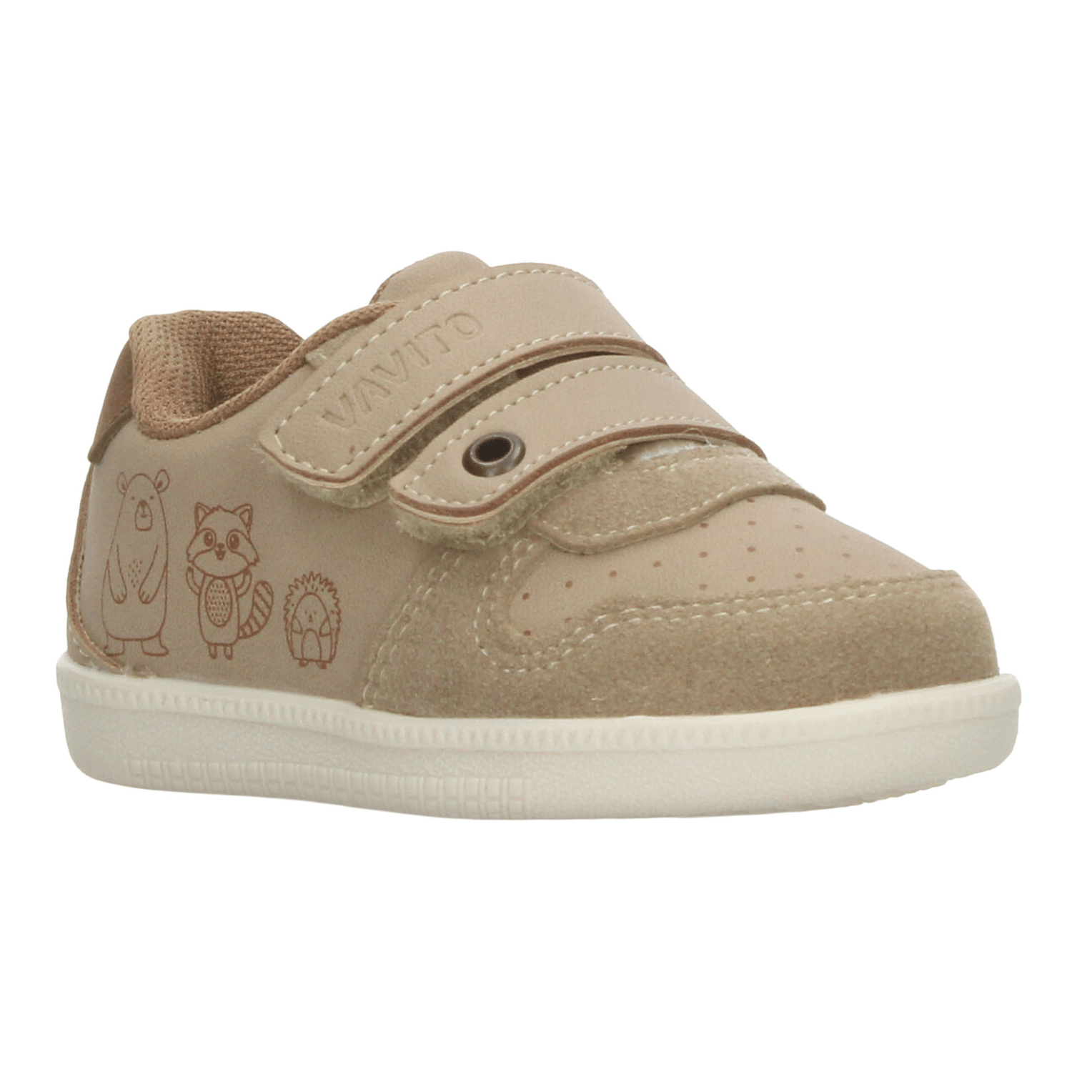 Tenis Vavito Niño Deportivo Casual Cintas Adhesivas Beige Infantil T15-18 — imagen 2
