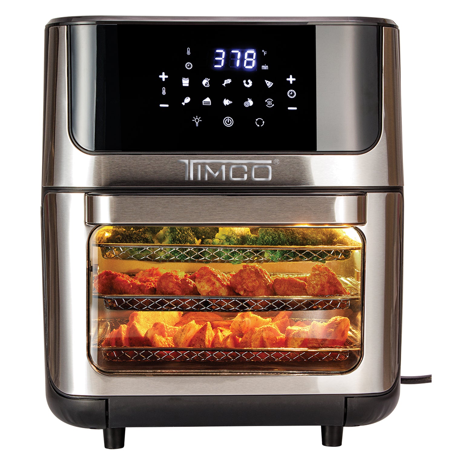 Freidora de Aire Eléctrica con Rotación 12 L Horno Conveccion Multifuncional 10 preajustes Temporizador digital Pantalla táctil Timco AF009 — imagen 5