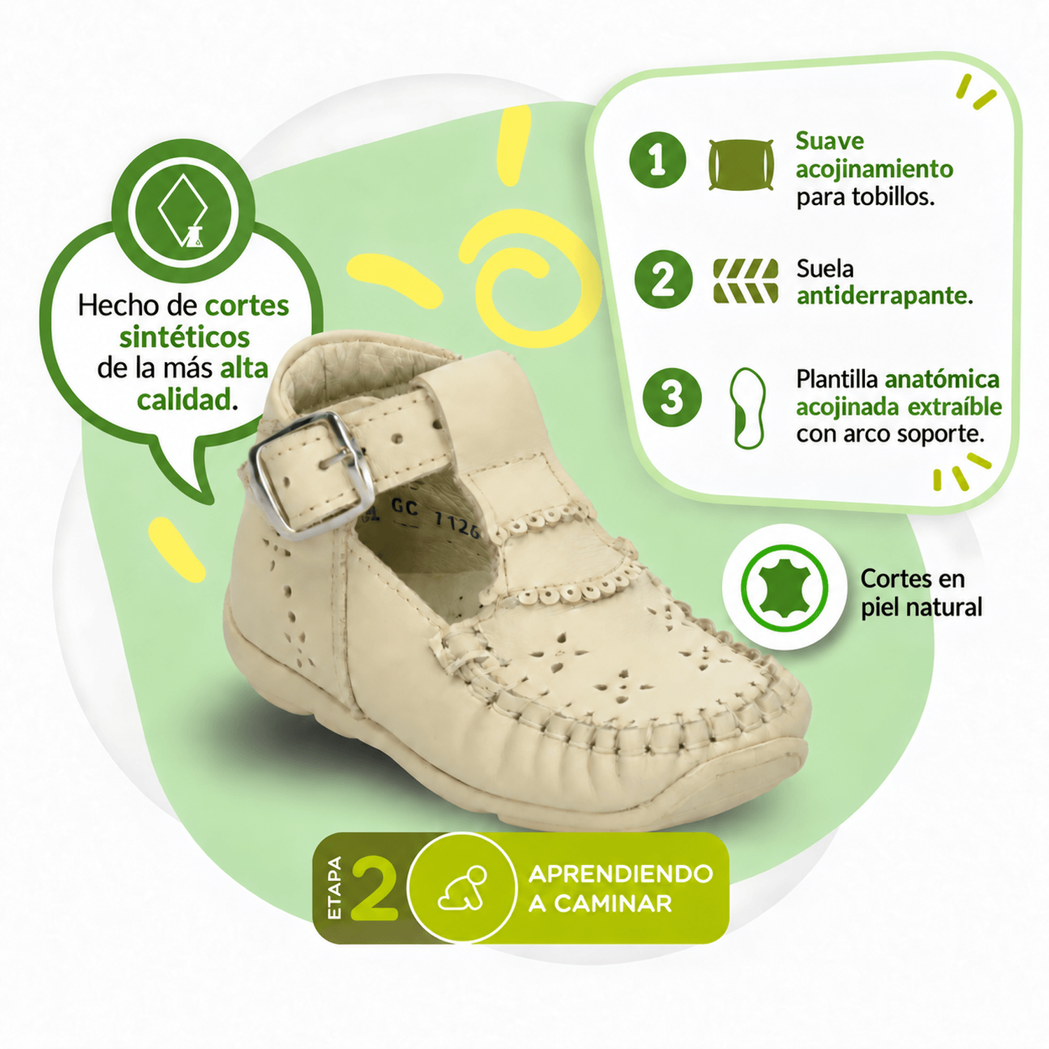 Zapato Niña Pingo Beige Casual Infantil T11-14 — imagen 3