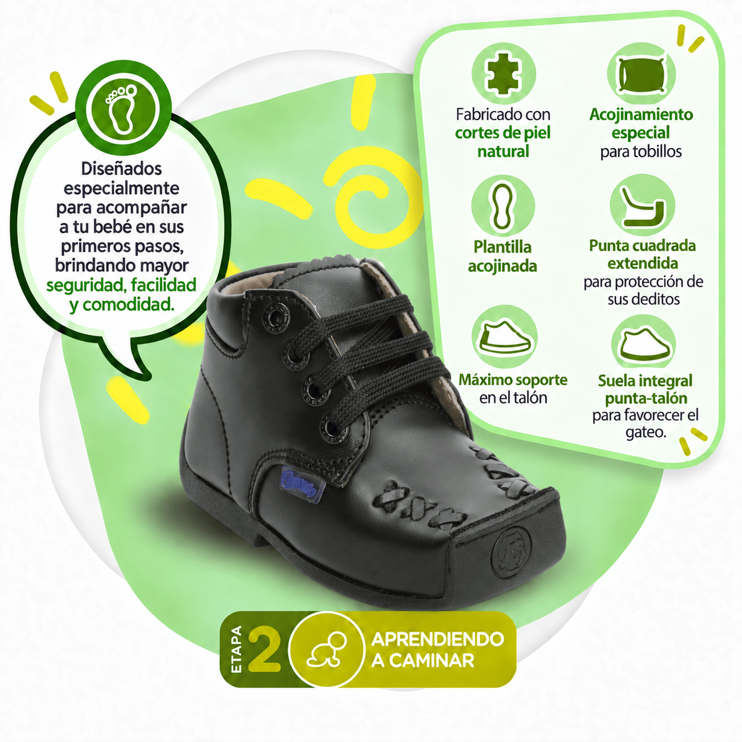 Zapato Pingo Niño Casual Negro Infantil T11-14 — imagen 2