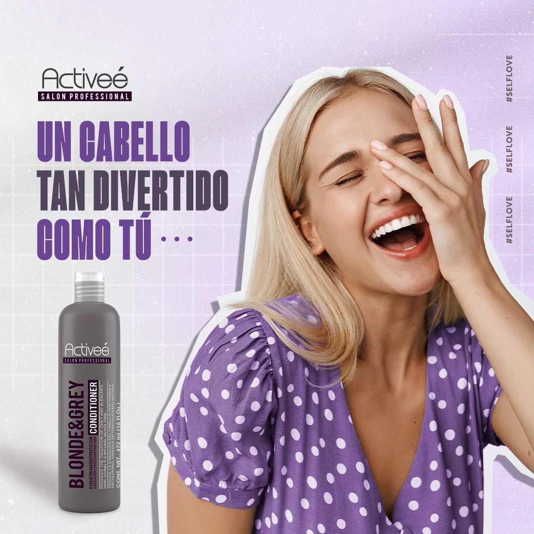 Shampoo Activee Professional Blonde & Grey Reduce la Oxidacion del Cabello con Canas y Decolorado dandole un tono plateado natural — imagen 6