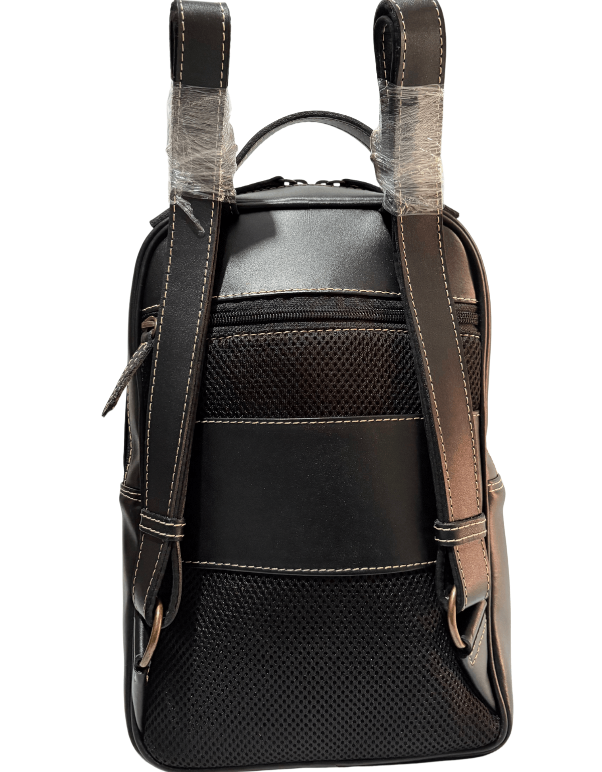 Mochila Pequeña De Piel Legitima Genuina Para Dama Con Bolsillos Frontales Bp03 — imagen 14