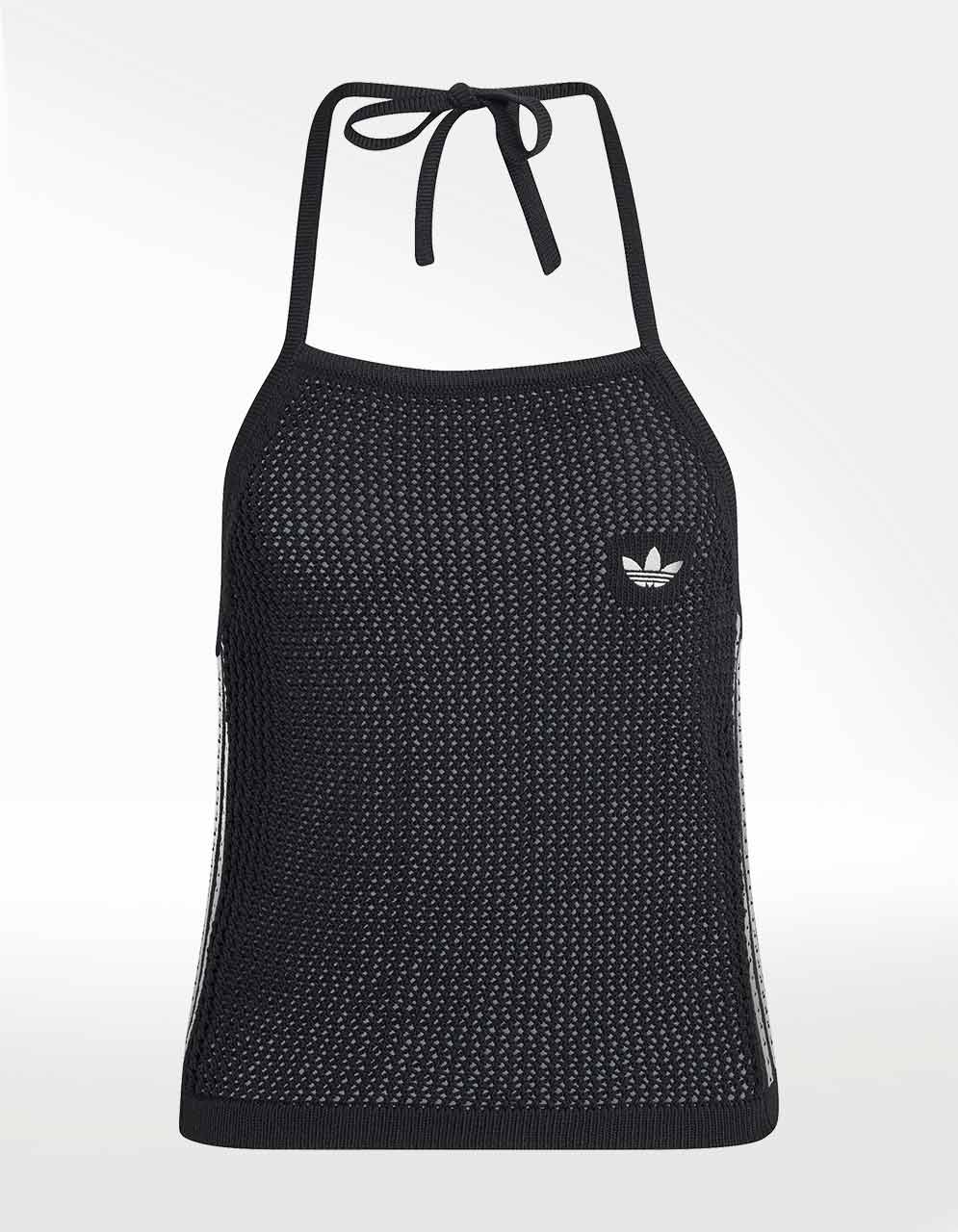 Crop Top Adidas Crochet Negro - Mujer — imagen 5