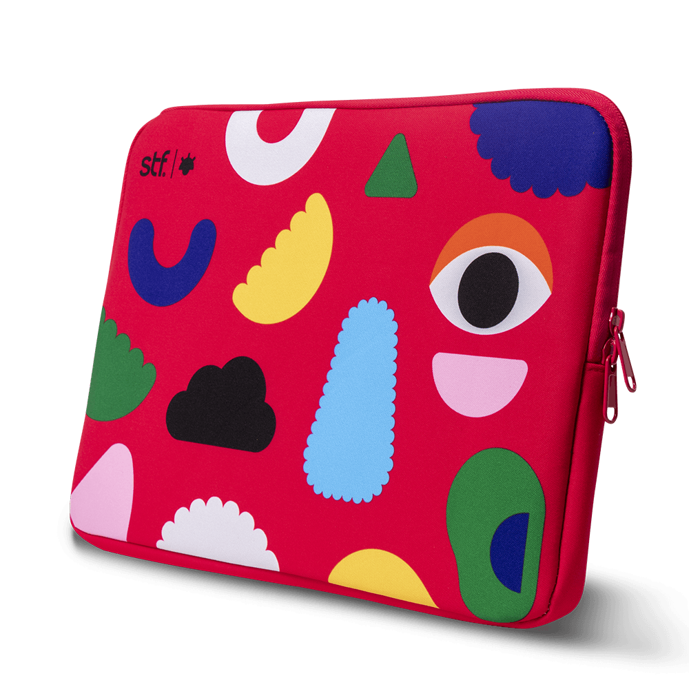 Kit Audífonos y funda STF Alex Siordia 2 en 1 14 pulgadas para computadora rojo — imagen 4