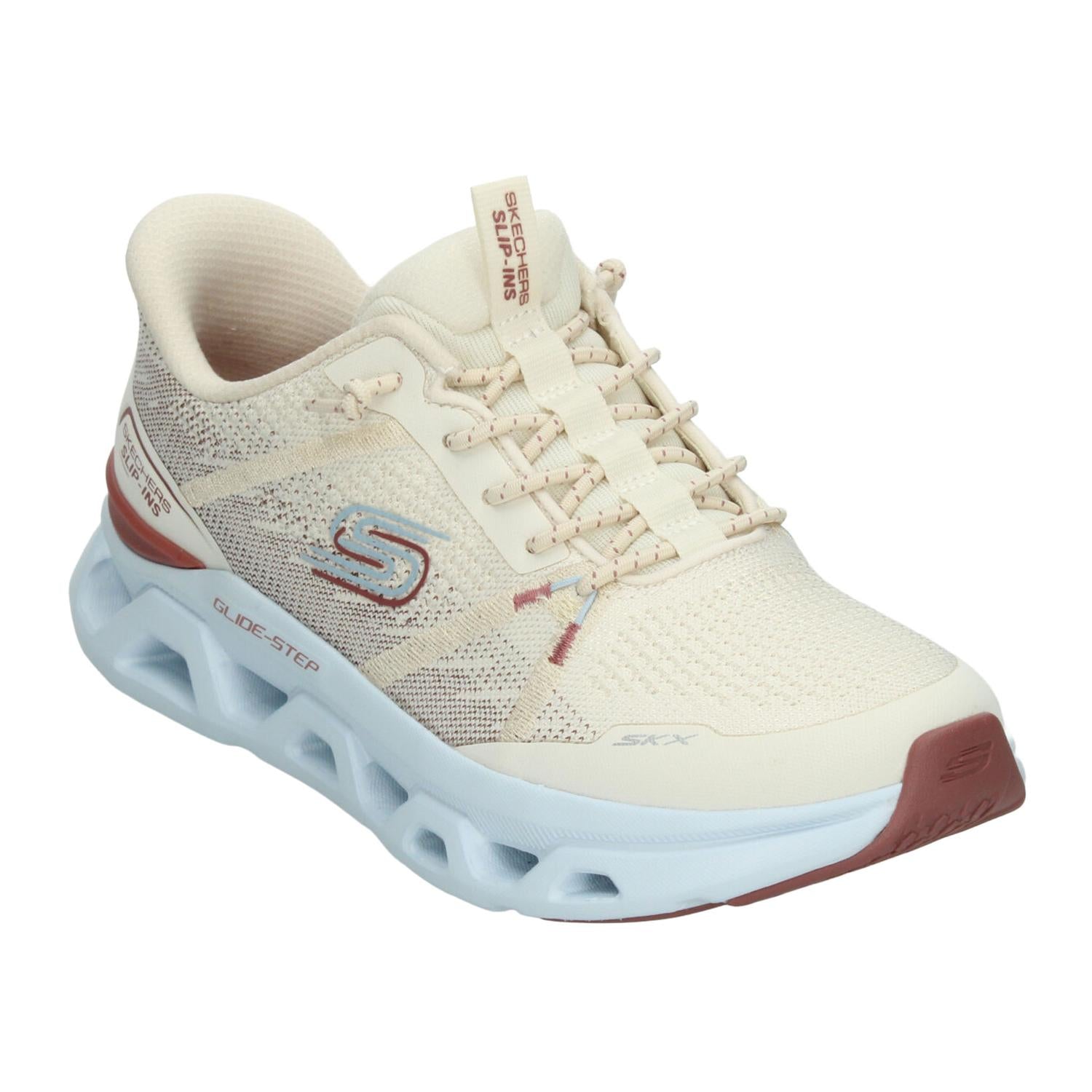 Tenis Dama Skechers Glide-Step Crema Deportivo Mujer — imagen 5
