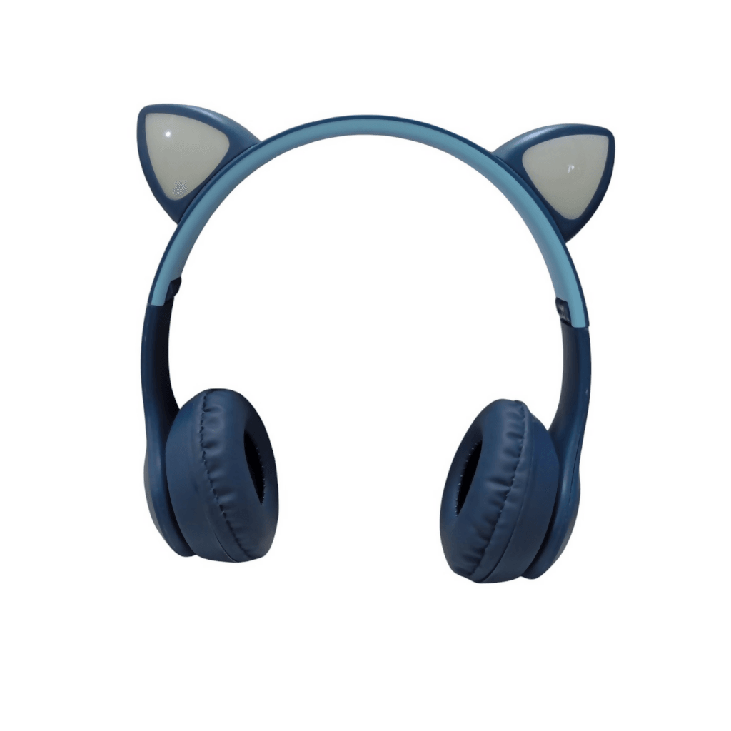 Audífonos Gatica Bluetooth, luces led, Radio FM, diadema plegables.AZUL. — imagen 3