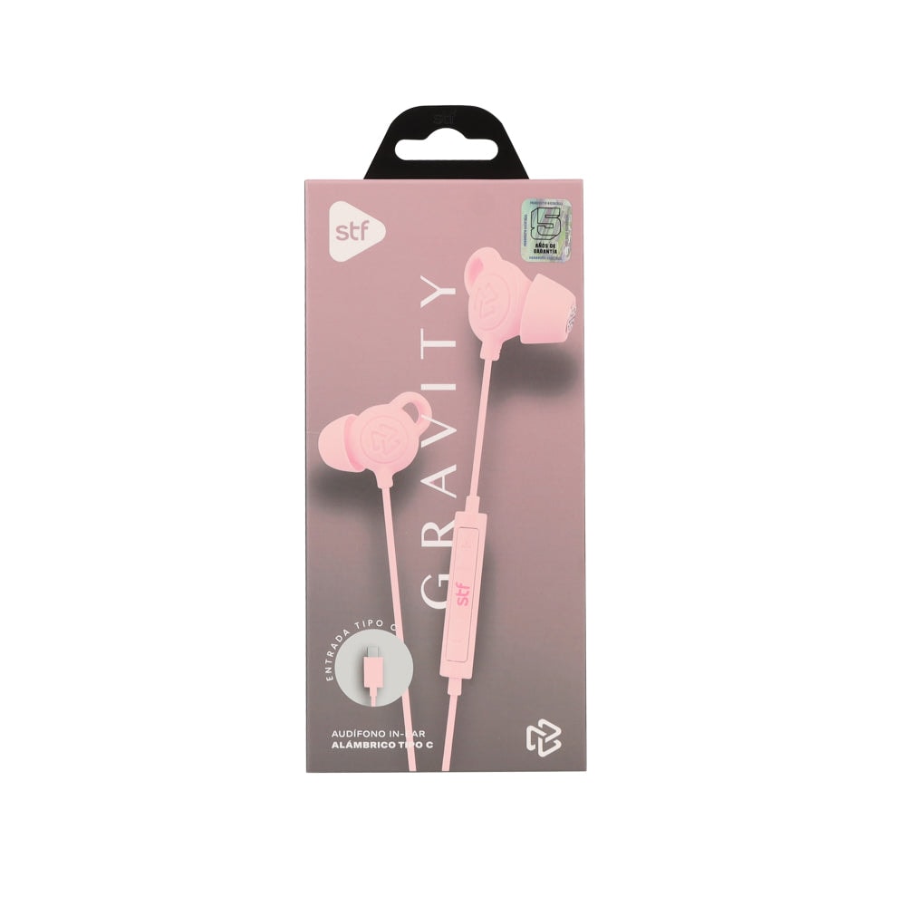 Audifonos alámbricos In-Ear STF Gravity: Tipo C, Micrófono, Rosa — imagen 8