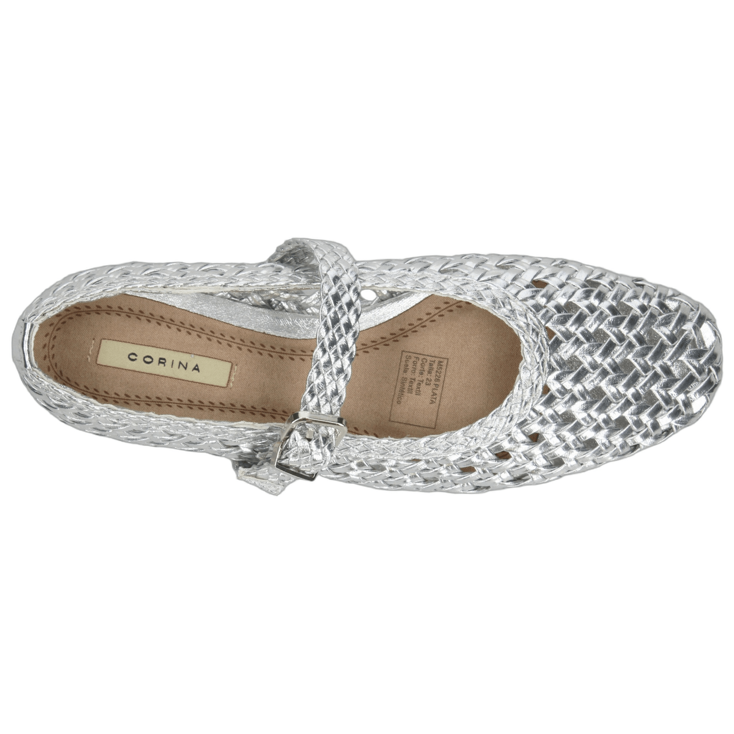 Flats Corina Dama Casual Plateado Mujer — imagen 8