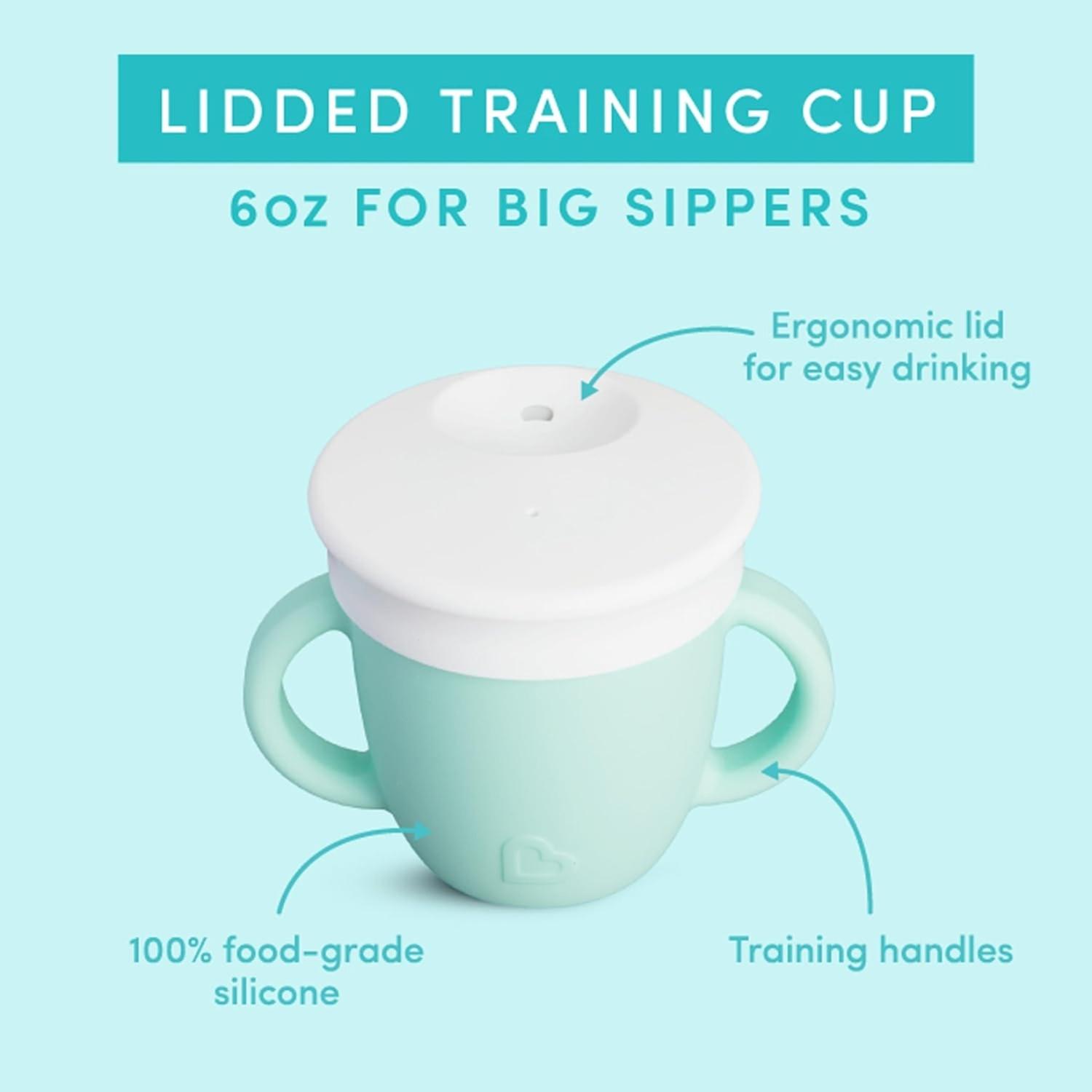 Vaso Entrenador 6oz/177ml Munchkin Sippy Silicona Flexible Con Tapa Y Asas Azul 6m+ Diseño Moderno — imagen 6