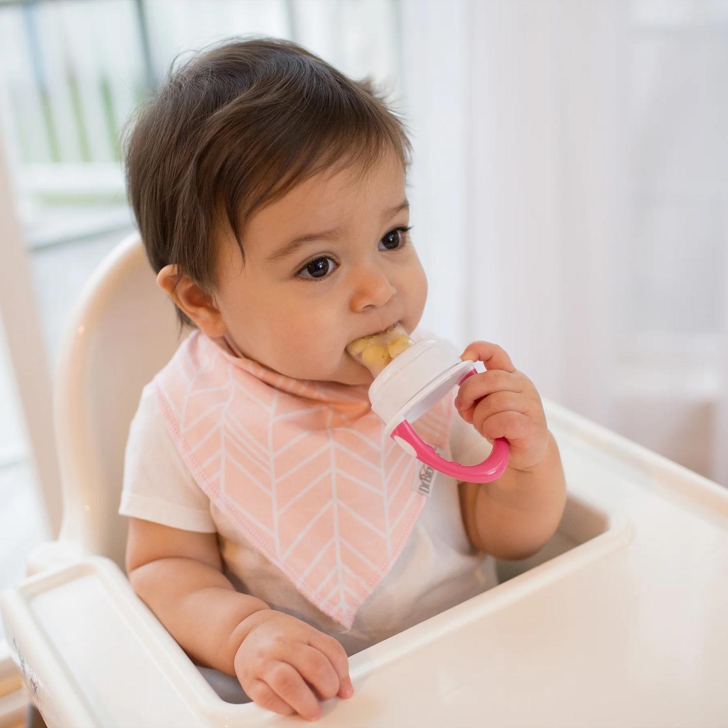 Chupon Alimentador De Silicona Dr Browns Fresh Firsts 4m+ Color Rosa — imagen 7