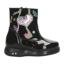 Bota Yuyin Niña Casual Cierre Charol Negro Infantil T12-15