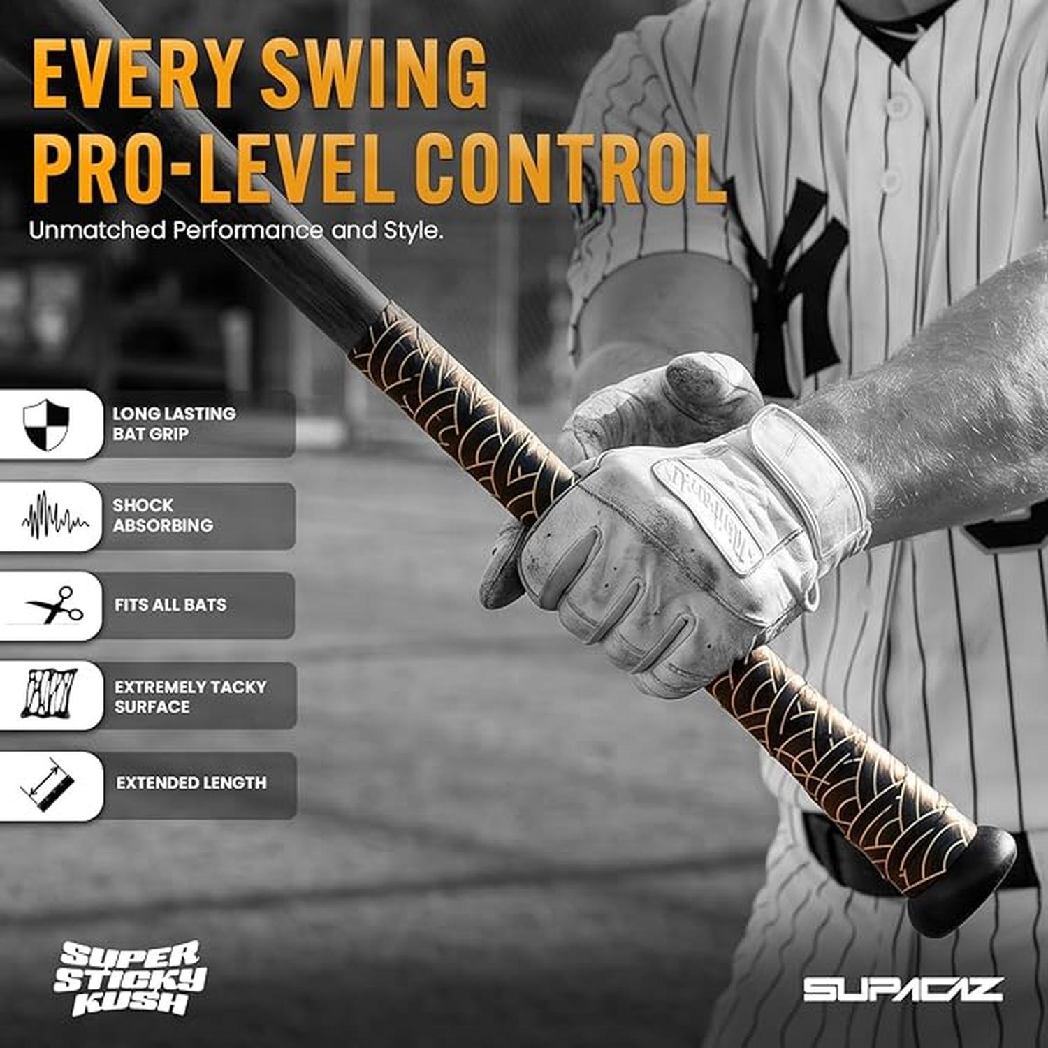 Grip Bat Beisbol Supacaz Super Sticky 1.1mm Kush Imperial — imagen 2