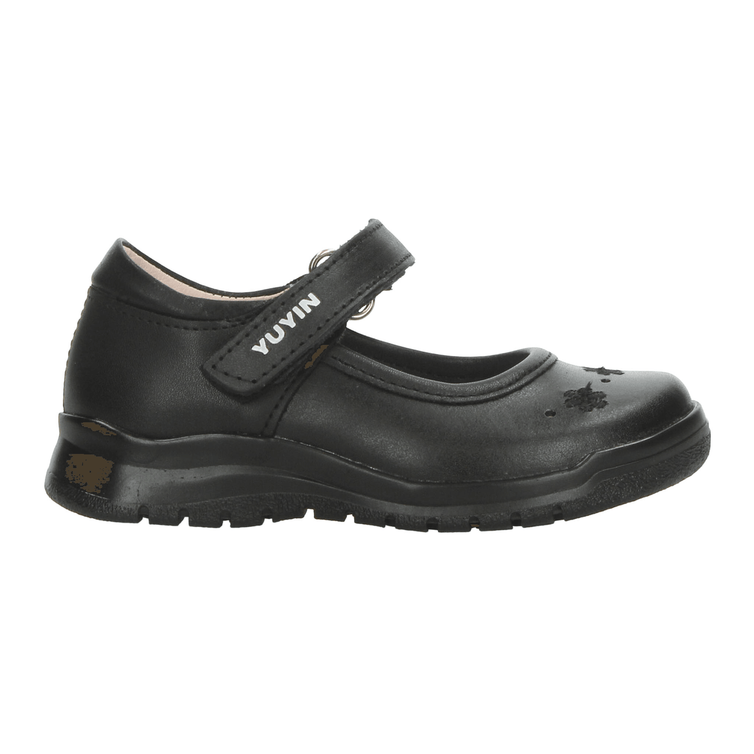 Zapato Yuyin Niña Negro Escolar Cinta Adhesiva Infantil T15-18 — imagen 2