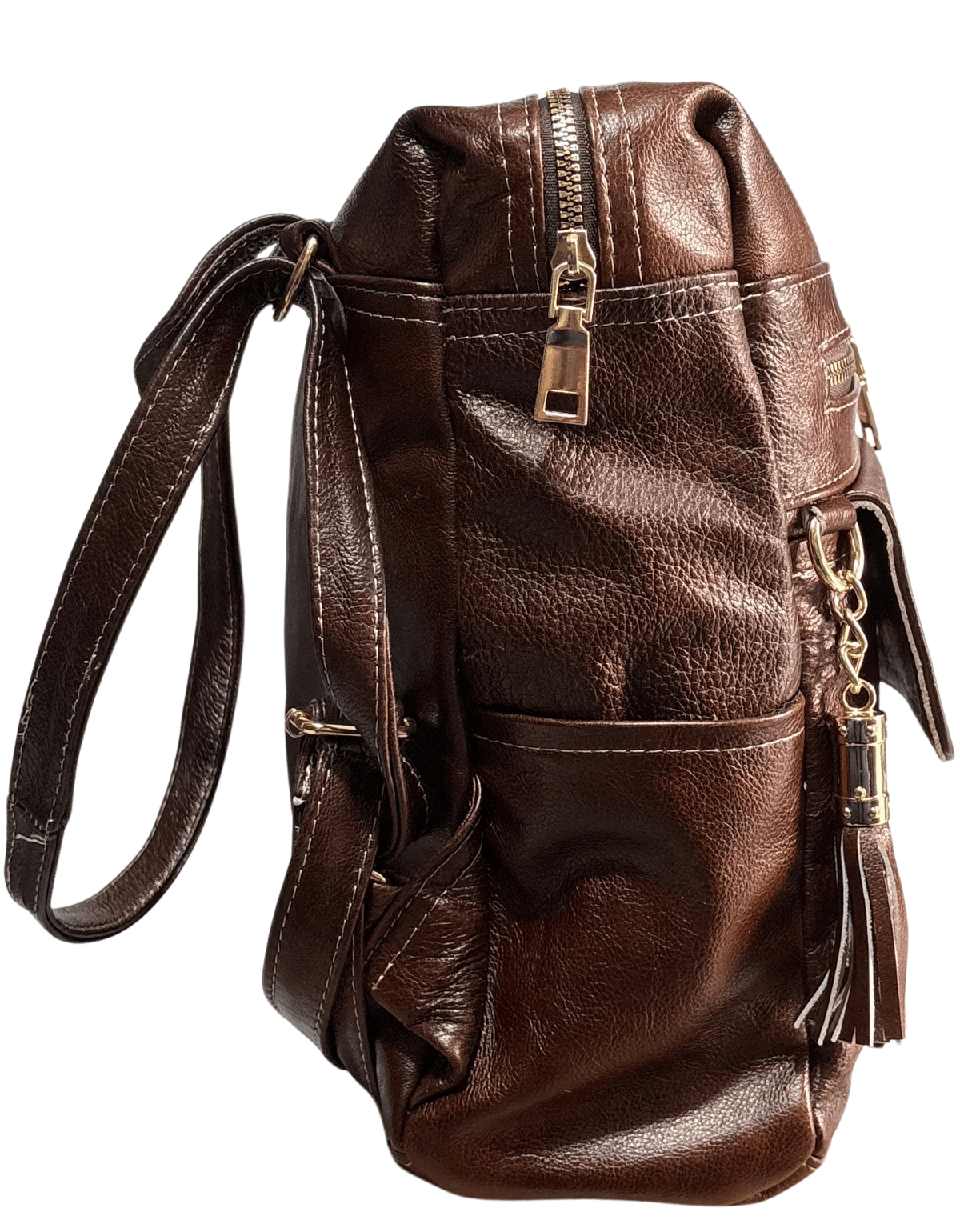 Mochila Bolsa Mariconera 3 En 1 De Piel Legitima Suave Para Dama Jf5 — imagen 8