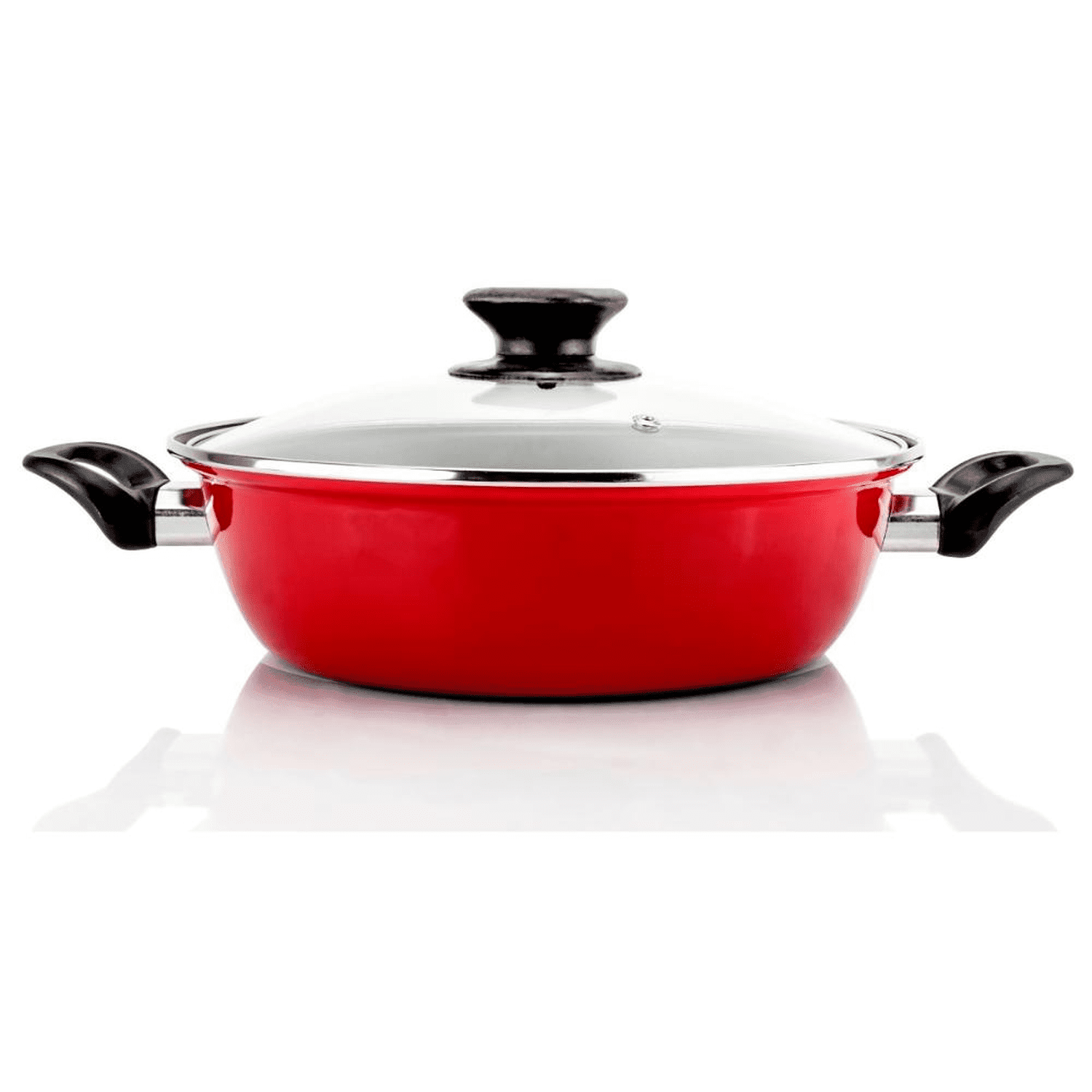 Arrocera Magefesa Coral 26cm 2.8L Tapa Vidrio Roja — imagen 1