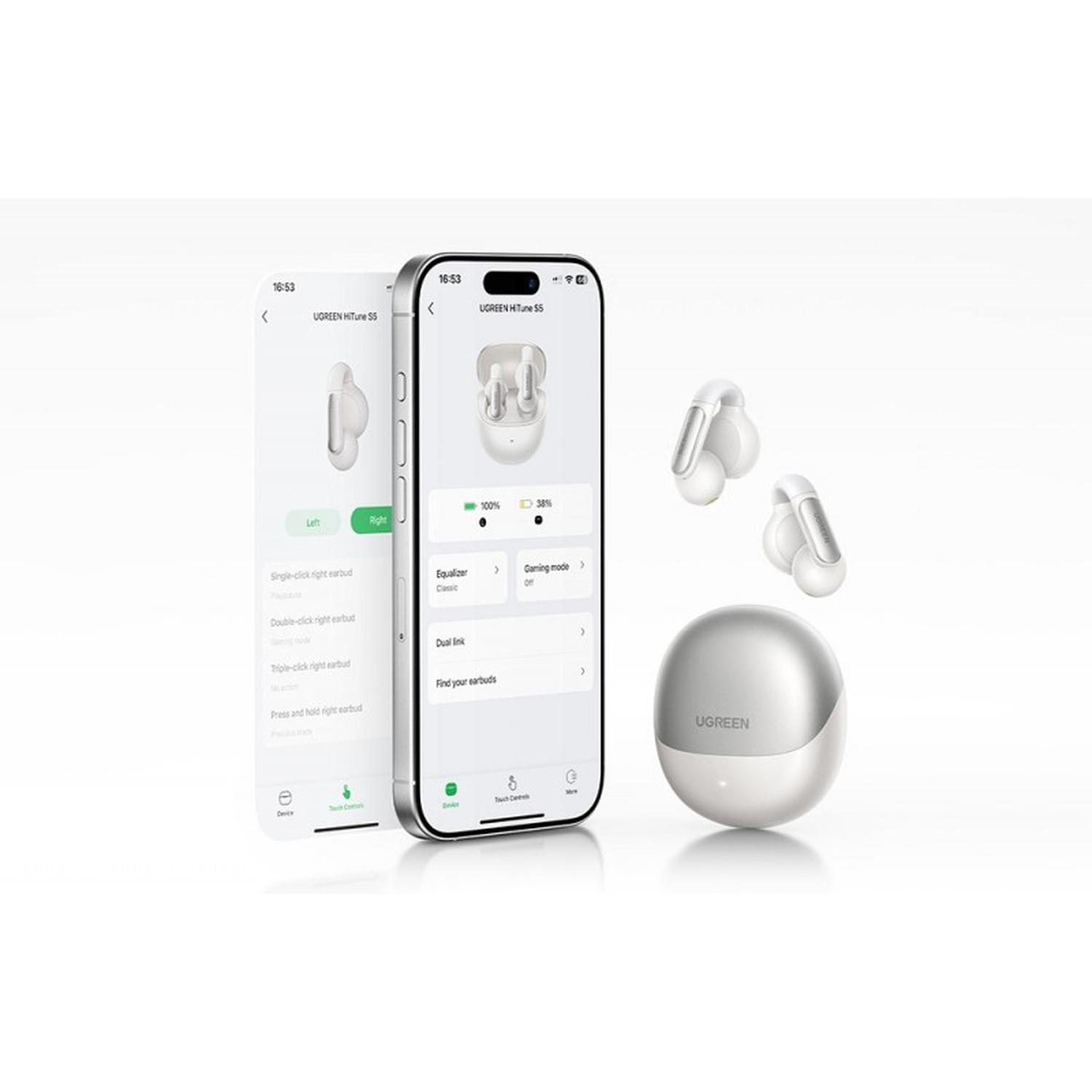 Audífonos Ugreen HiTune S5 Bluetooth 5.3 Blancos TWS — imagen 4