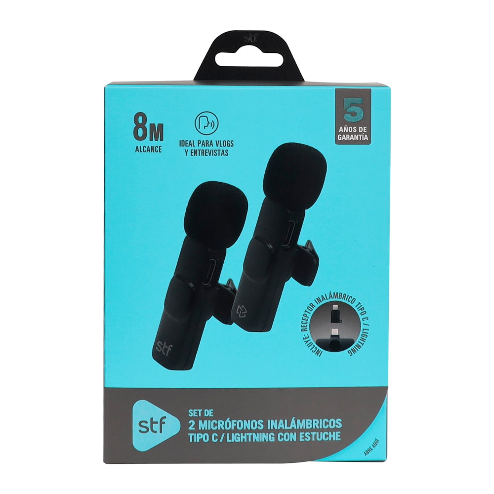 Kit 2 Micrófonos inalámbricos para celular STF Tipo C - Lightning con estuche — imagen 14