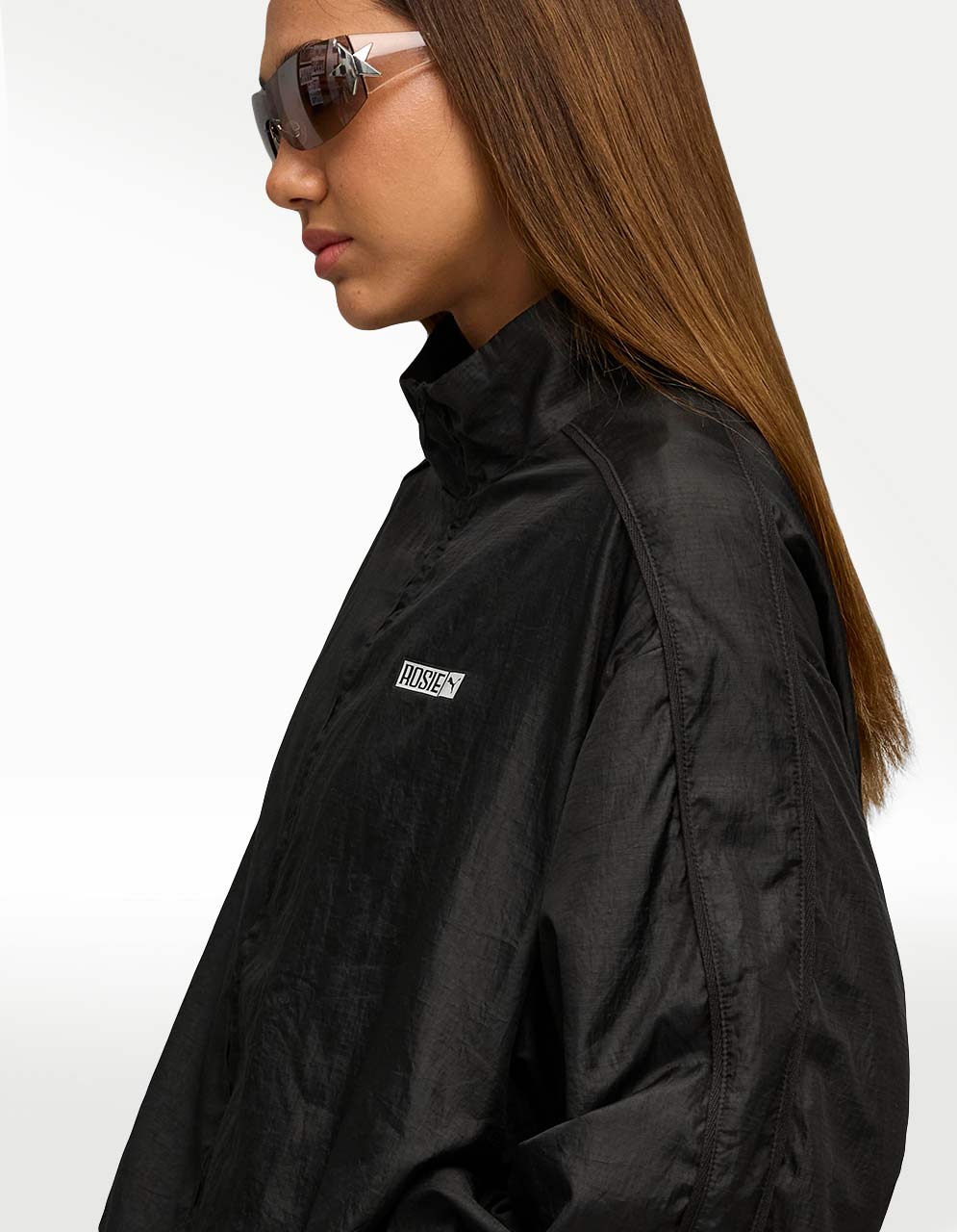 Chamarra Puma X Rosé T7 Oversized Track Negro - Mujer — imagen 3