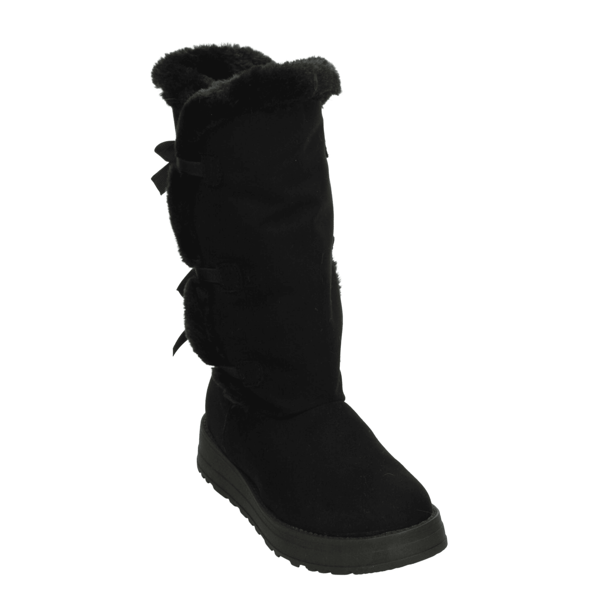 Bota Rojo Cereza Dama Invierno Larga Peluche Casual Negro Mujer — imagen 13