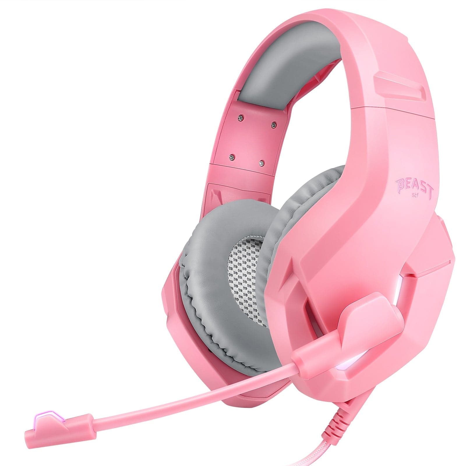 Audífonos alámbricos Gamer On-ear STF Beast Muspell Tournament: Hi-Fi, 3.5 mm, Rosa — image 2