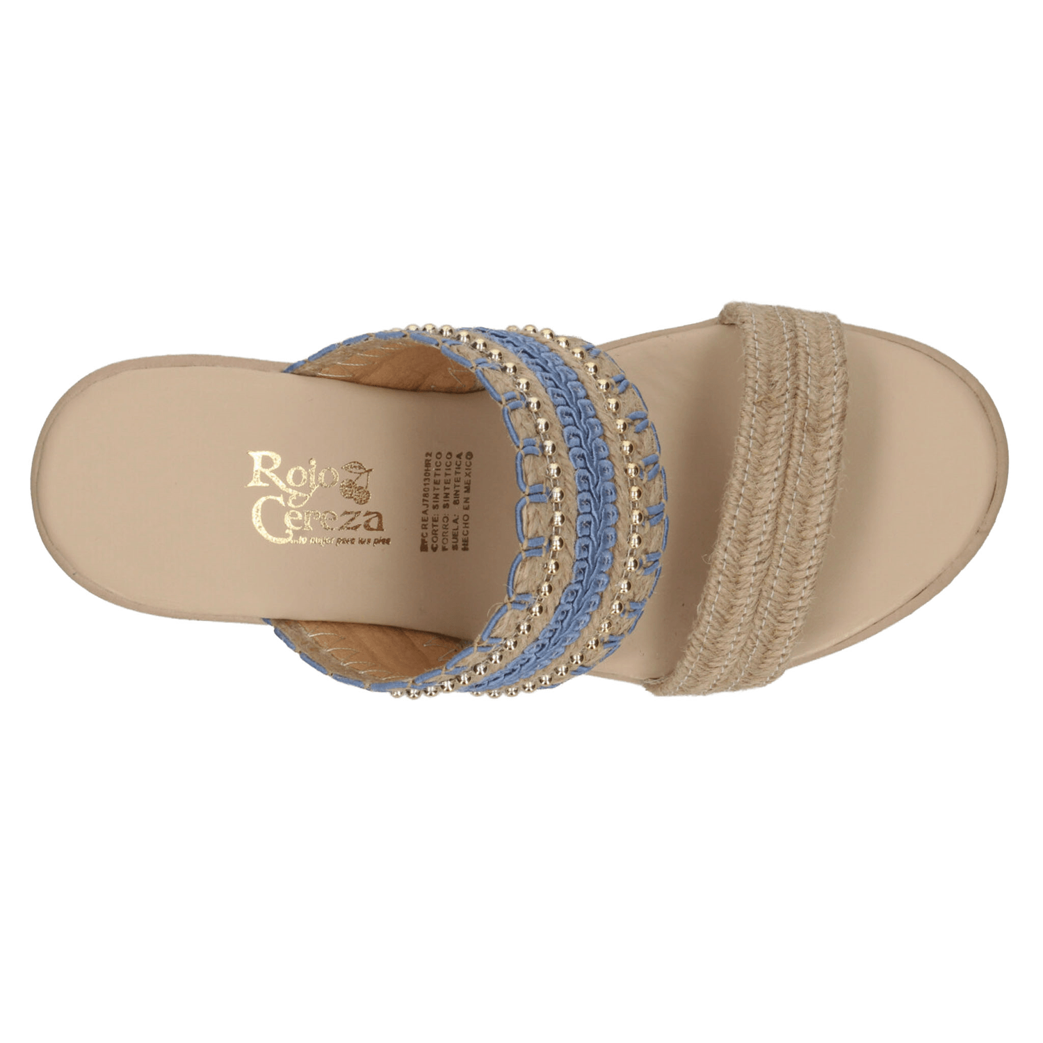Sandalias Rojo Cereza Dama Casual Azul Mujer — imagen 8