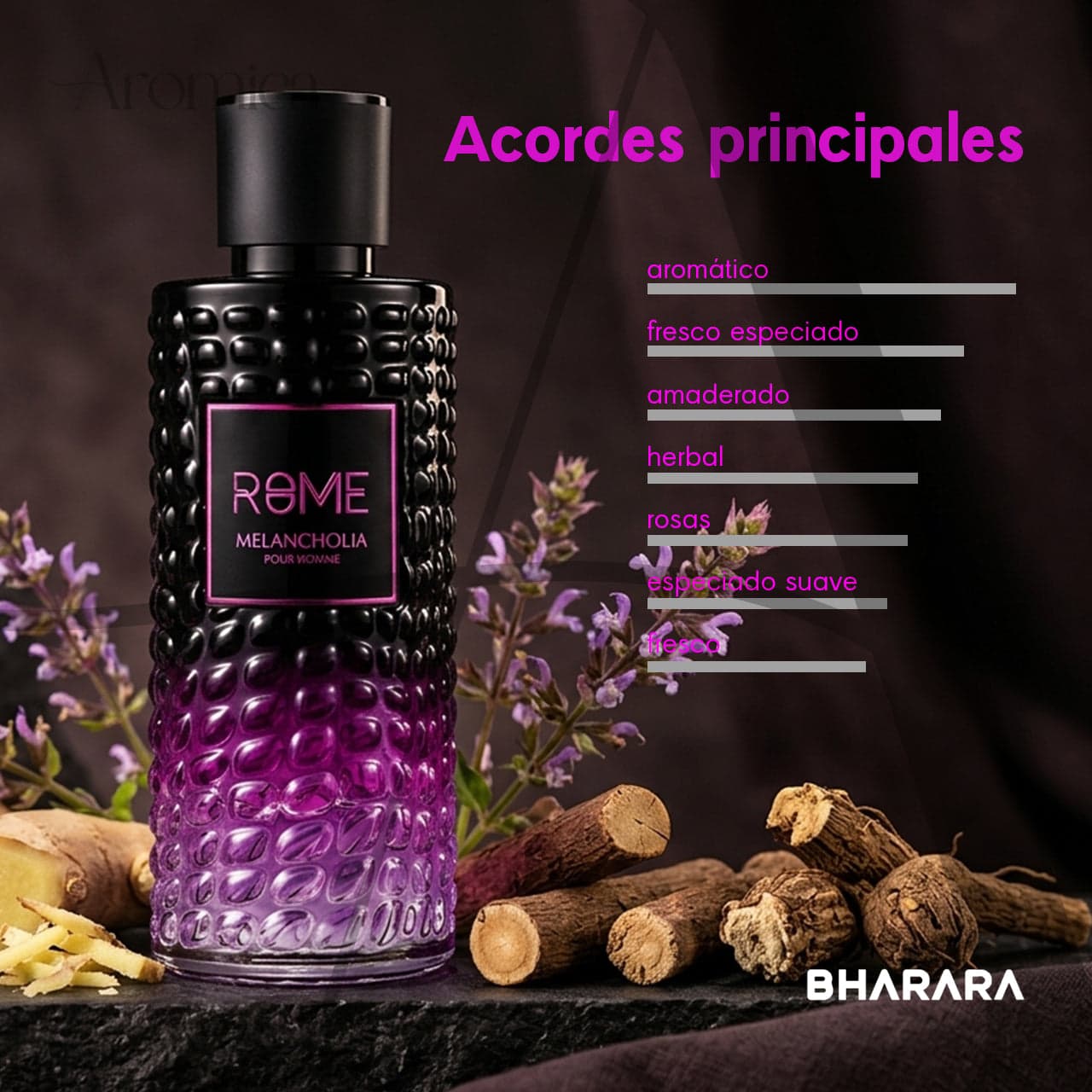 Perfume Árabe Bharara Rome Melancholia Hombre EDP 100ml — imagen 4