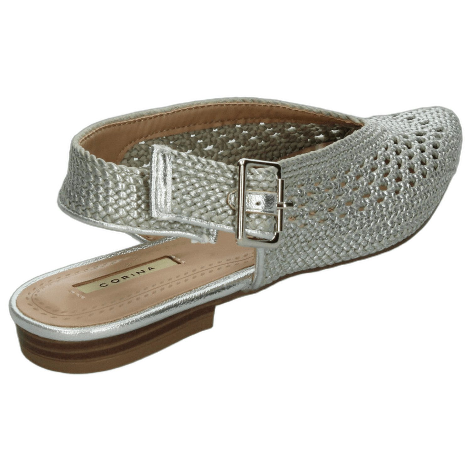 Flats Corina Dama Casual Plateado Mujer — imagen 3