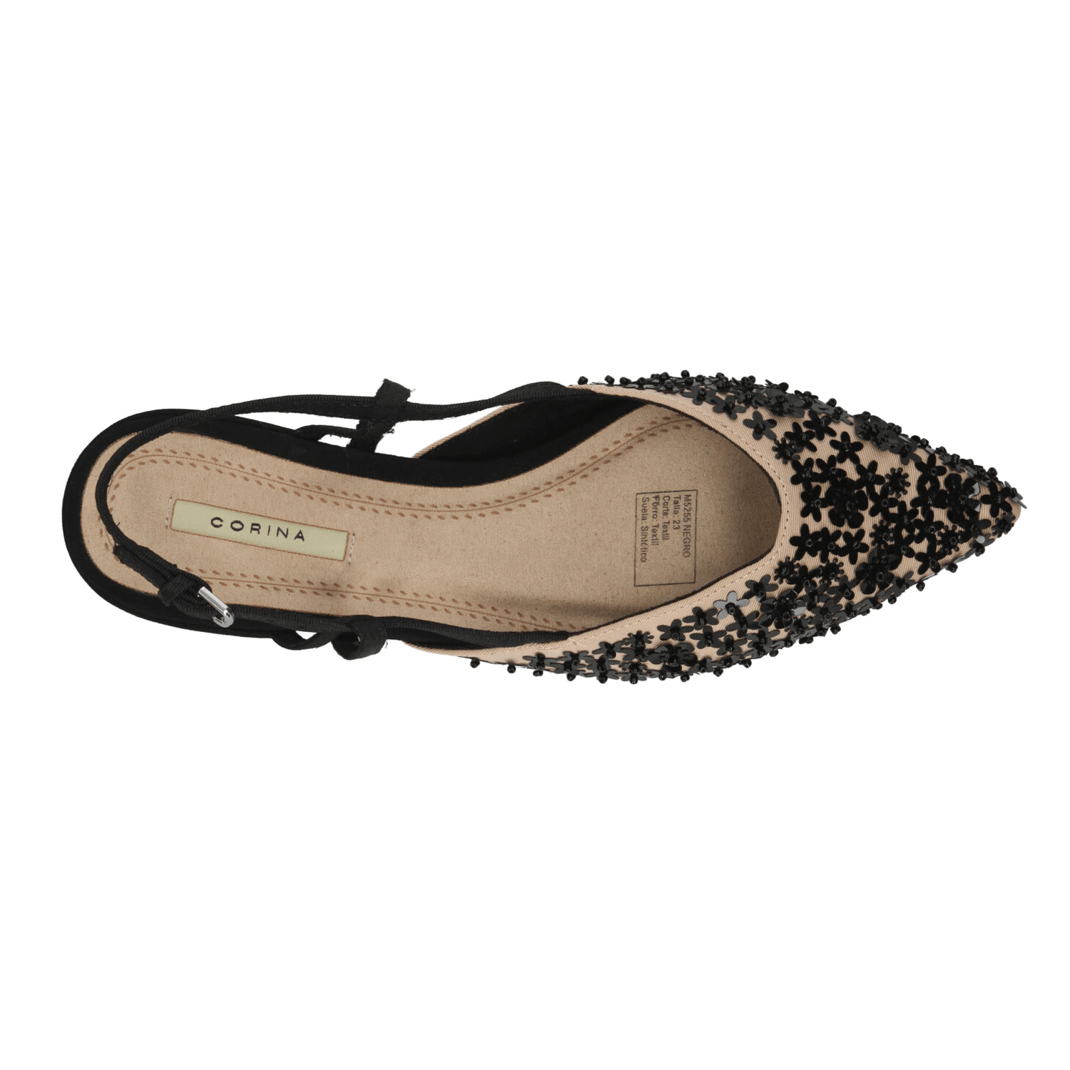 Flats Corina Negro Casual Flores Comodo Para Mujer — imagen 9