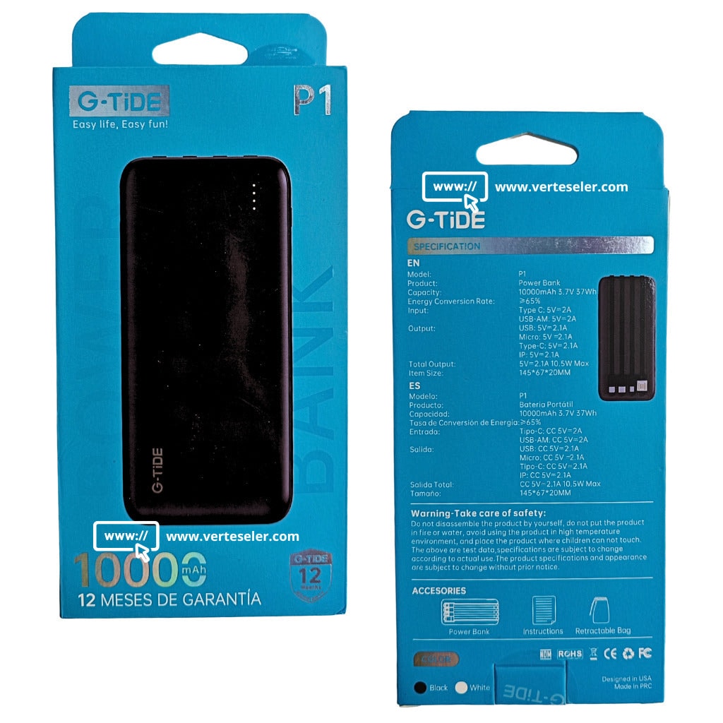 Bocina 1HORA BOC062 con Powerbank G-Tide P1 10 000 mHa — imagen 8