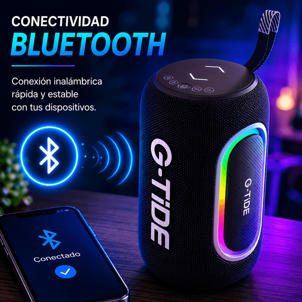 Bocina G-tide SV80. Resistente al agua con Sonido Hi-Fi y Luces LED — imagen 6