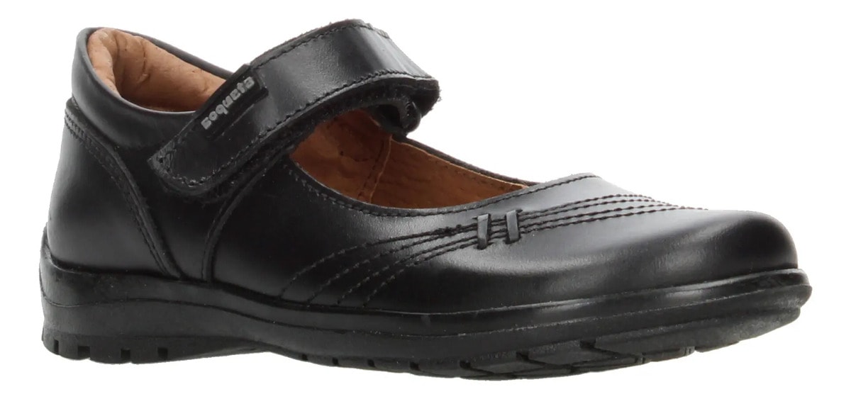 Zapato Coqueta Niña Escolar Cinta Adhesiva Negro Infantil T18-21 — imagen 11