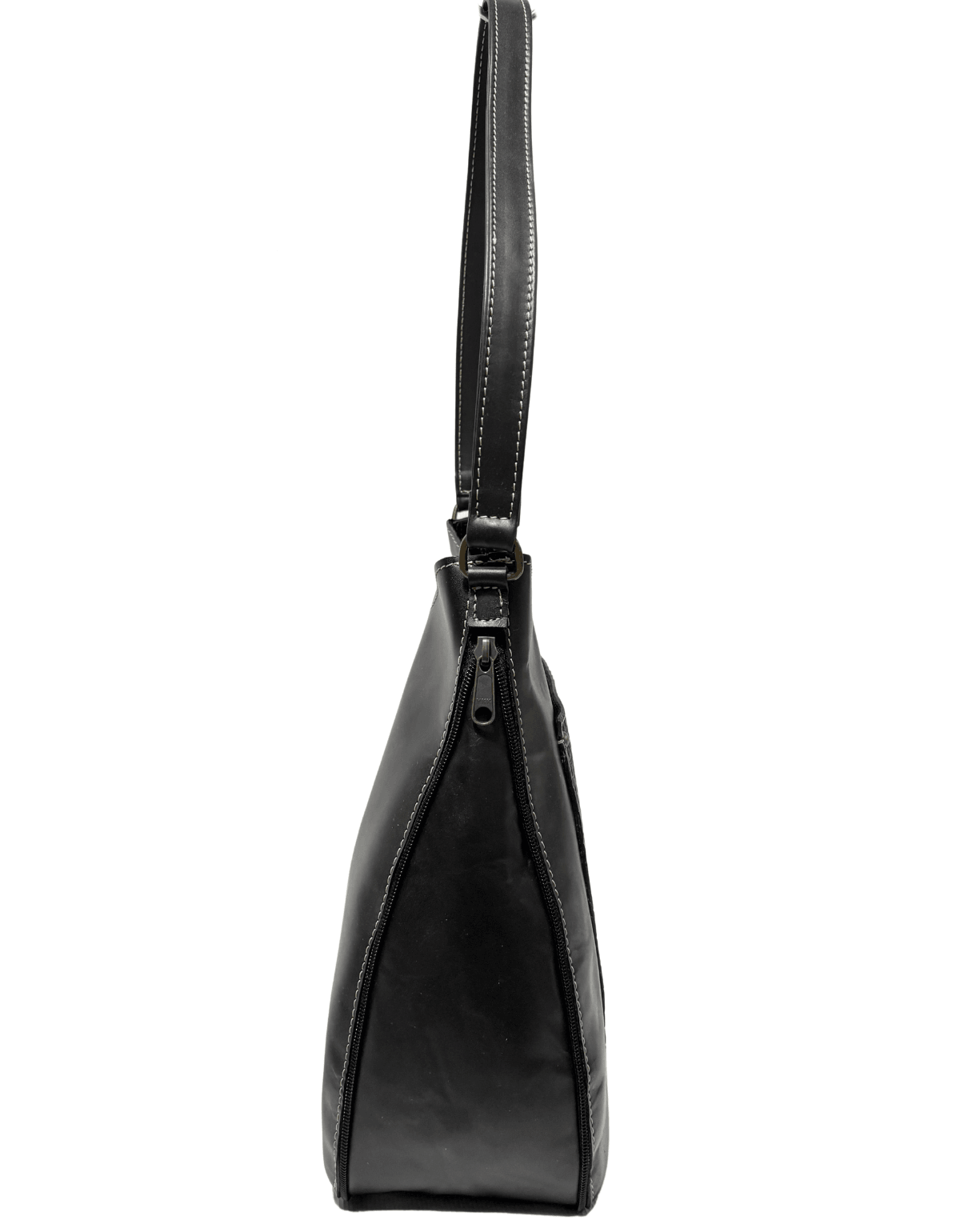 Bolsa De Hombro Negra Con Textura Tipo Exotico Cassandra — imagen 8