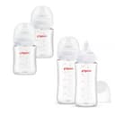 Combo 2 biberones 160ml y 2 de 240ml Vidrio Pigeon Softouch