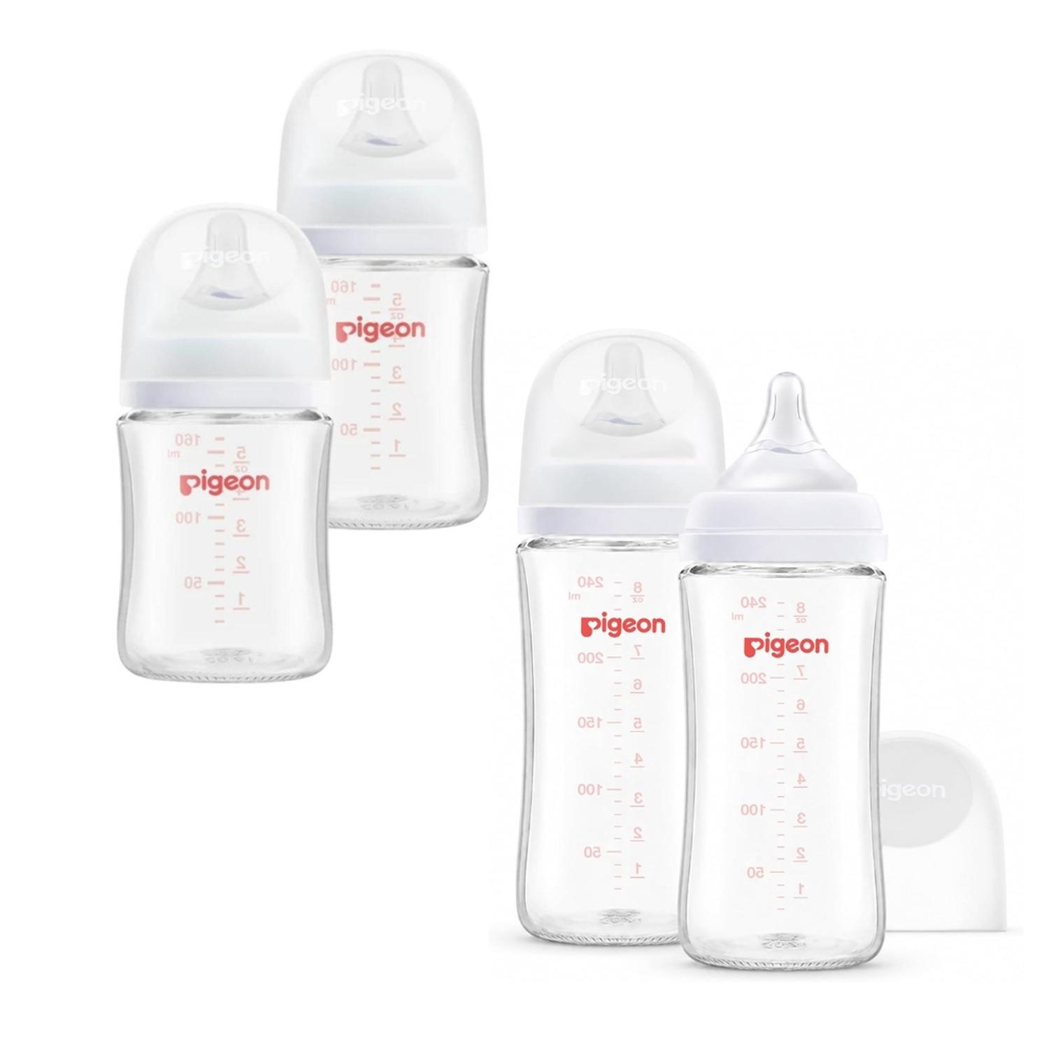 Combo 2 biberones 160ml y 2 de 240ml Vidrio Pigeon Softouch — imagen 1