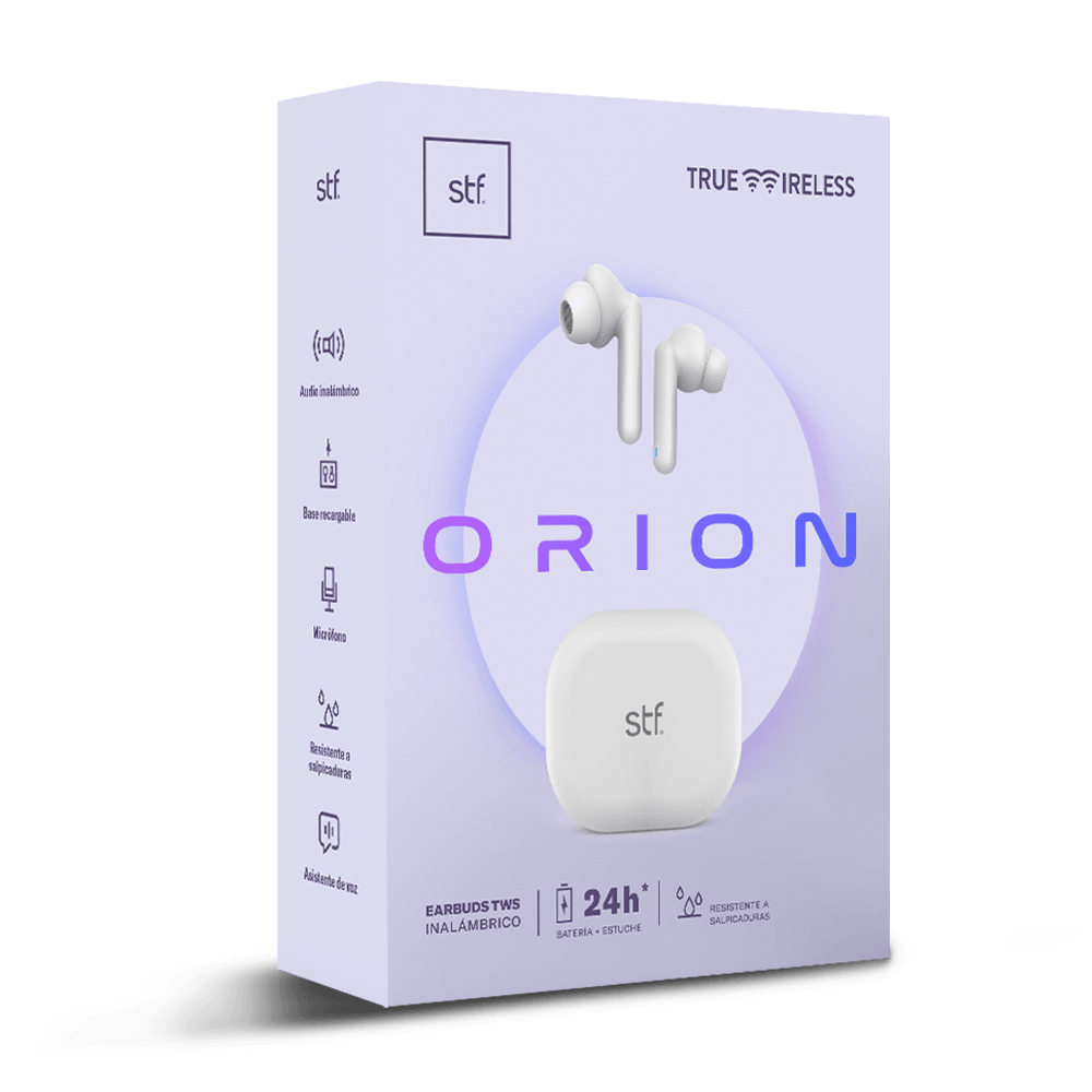 Audifonos Inalámbricos Tws Orion STF 24hrs Uso Protección IPX4 Blanco — imagen 6