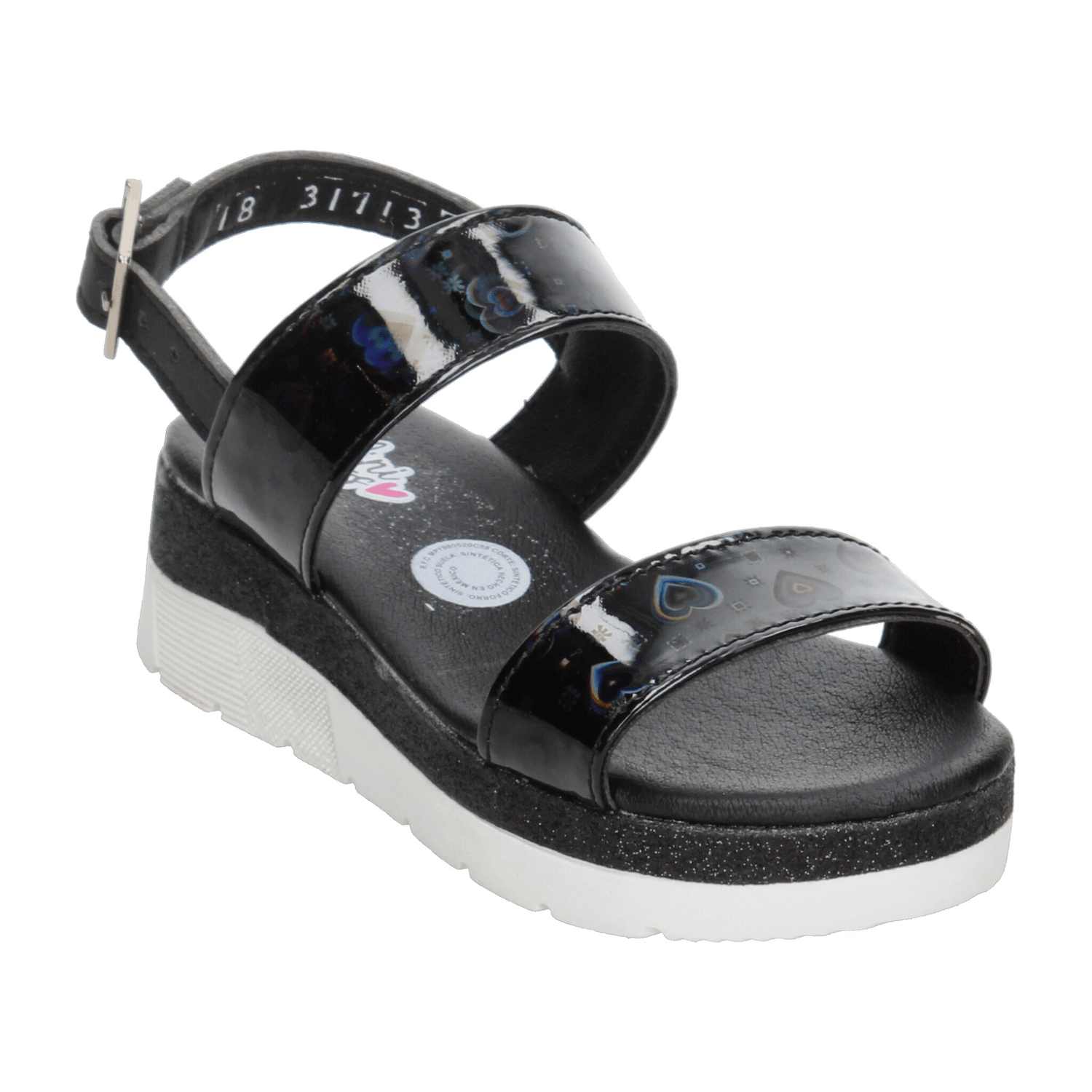 Sandalias Minipapos Niña Casual Negro Infantil T18-22 — imagen 4