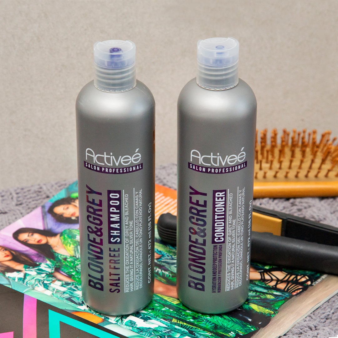 Acondicionador Activee Professional Blonde & Grey Reduce la Oxidacion del Cabello con Canas y Decolorado dandole un tono plateado natural — imagen 3