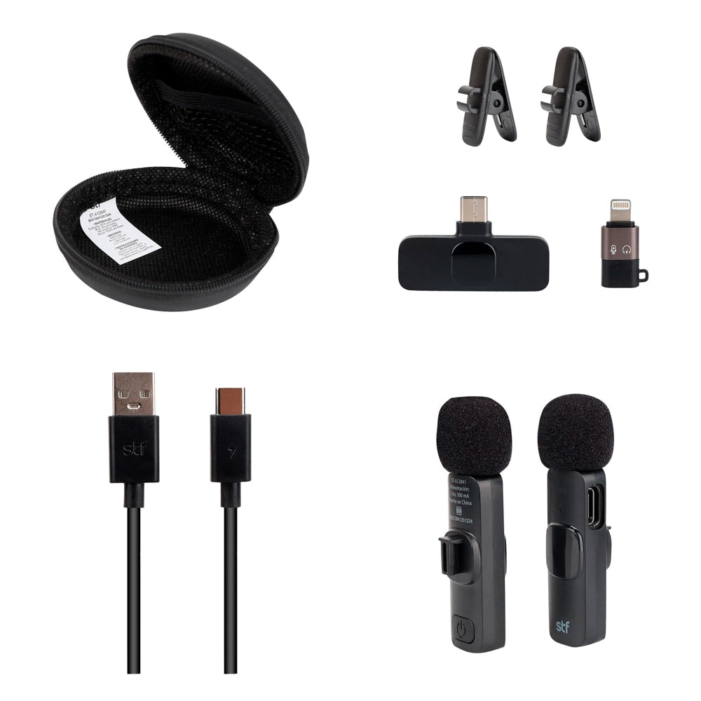 Kit 2 Micrófonos inalámbricos para celular STF Tipo C - Lightning con estuche — imagen 11