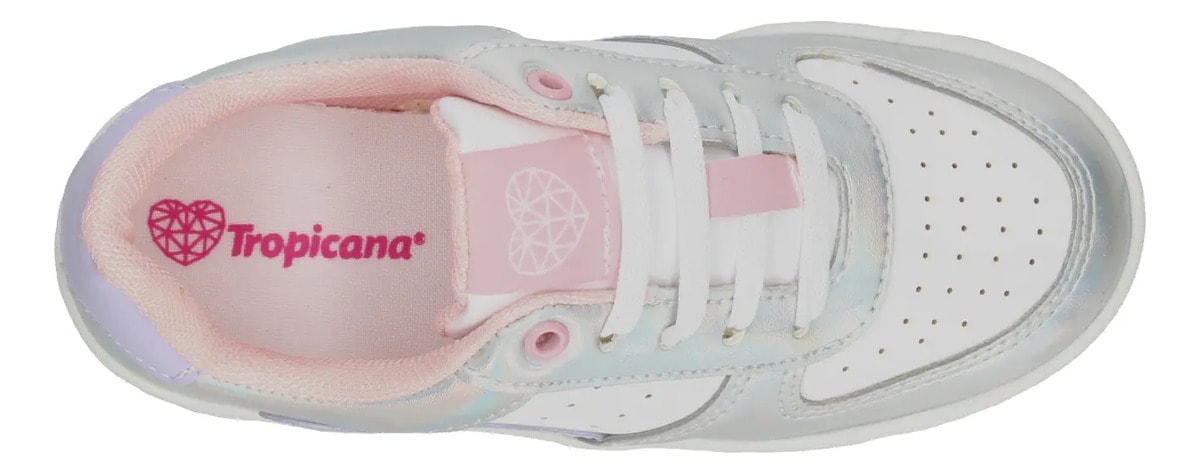 Tenis Tropicana Niña Casual Cintas Ajustables Cómodo Deportivo Plateado Blanco Infantil T18-26 — imagen 14