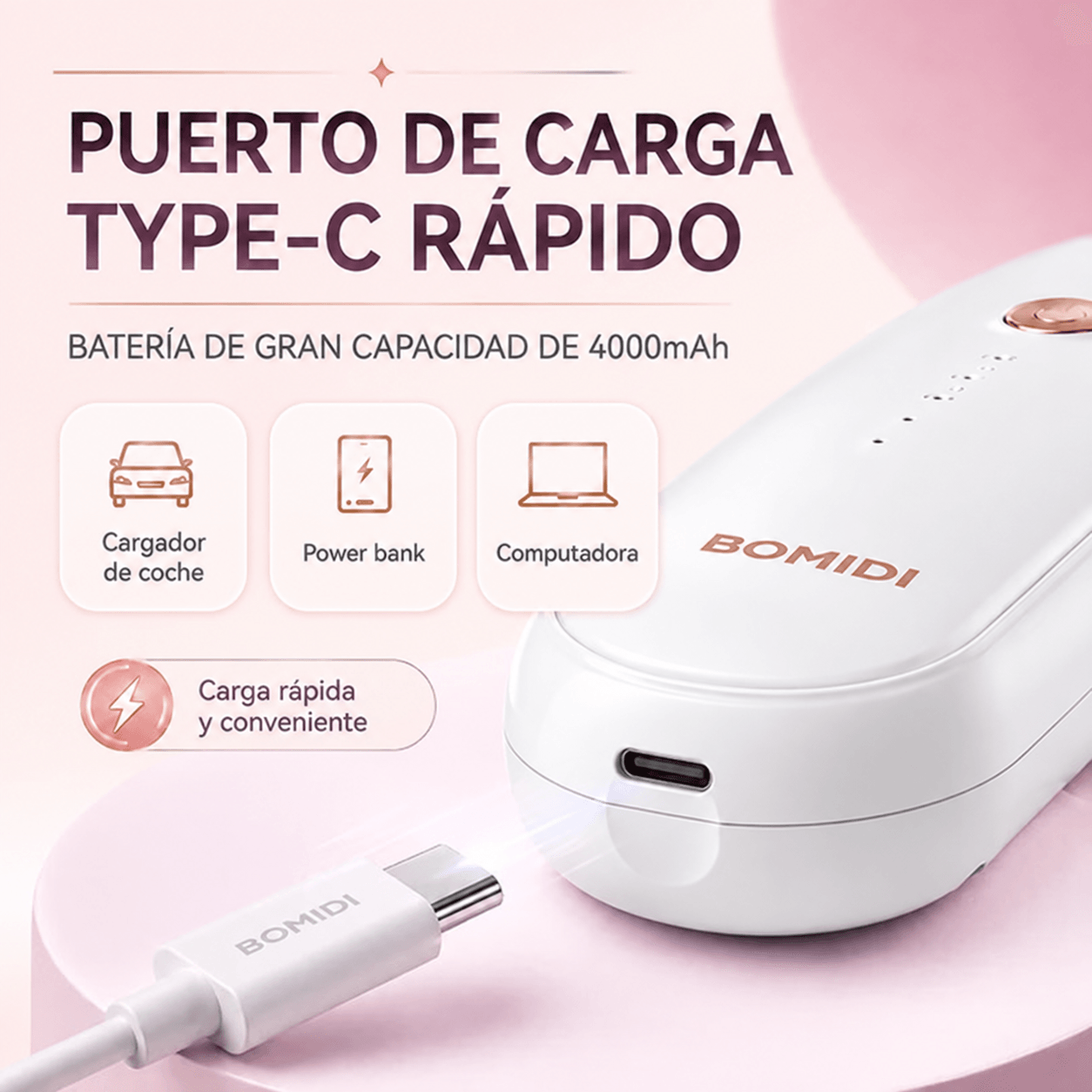 Cepillo Alisador Inalámbrico Alaciador Bomidi HB2 USB-C 4000mAh con 4 Temperaturas — imagen 9