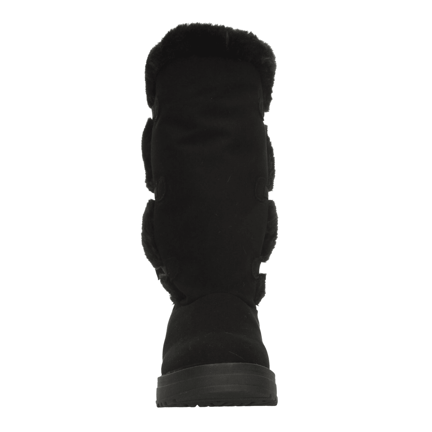 Bota Rojo Cereza Dama Invierno Larga Peluche Casual Negro Mujer — imagen 6