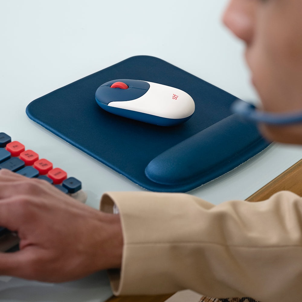 Mousepad STF VIVA! base gel, reposamuñecas Azul — imagen 5