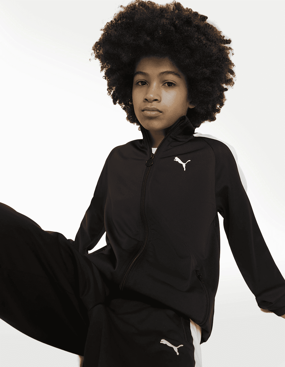Chamarra Puma T7 Always On Track Negro - Niño — imagen 2